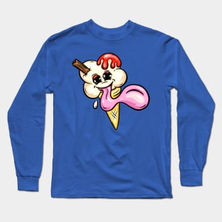 Ice Cream Lick 99 Cartoon Character Long Sleeve T-Shirt